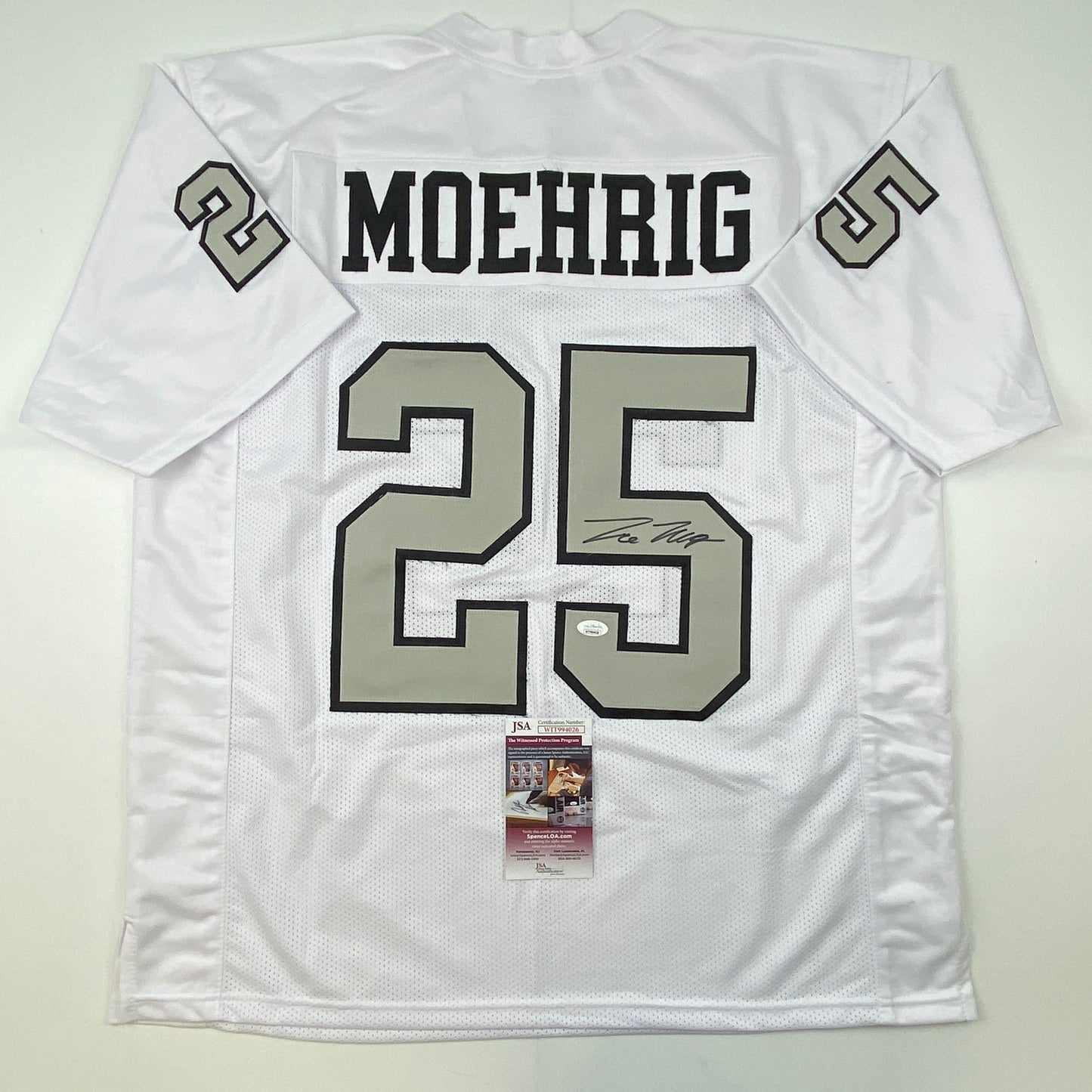 Autographed/Signed Trevon Moehrig Las Vegas Oakland White Color Rush Football Jersey JSA COA