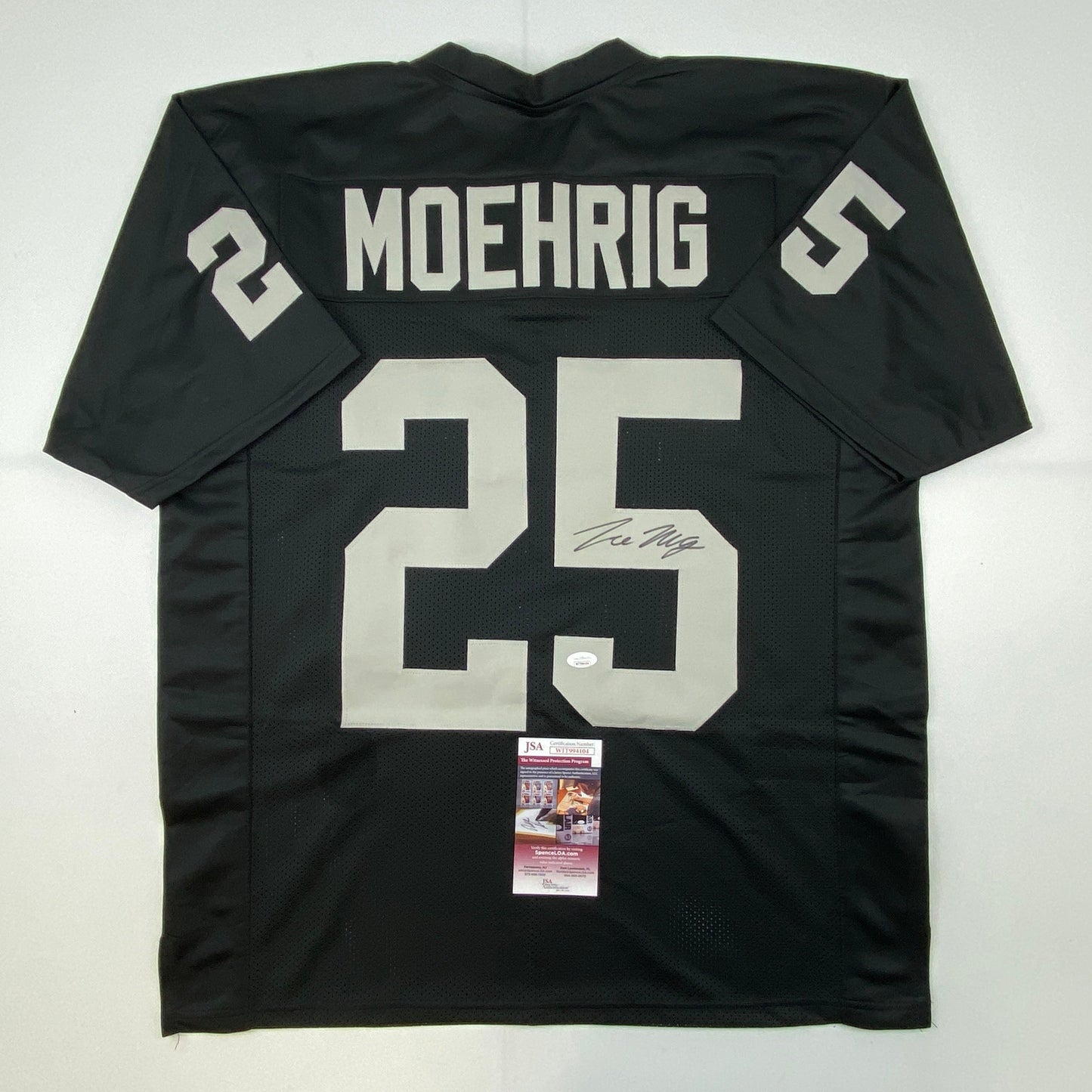 Autographed/Signed Trevon Moehrig Las Vegas Oakland Black Football Jersey JSA COA