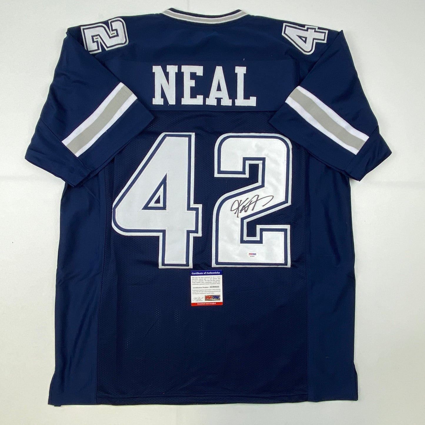 Autographed/Signed Keanu Neal Dallas Blue Football Jersey PSA/DNA COA