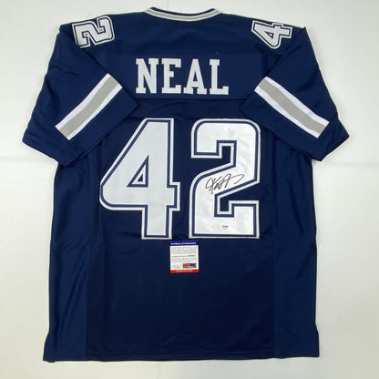 Autographed/Signed Keanu Neal Dallas Blue Football Jersey PSA/DNA COA