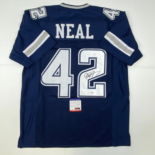Autographed/Signed Keanu Neal Dallas Blue Football Jersey PSA/DNA COA