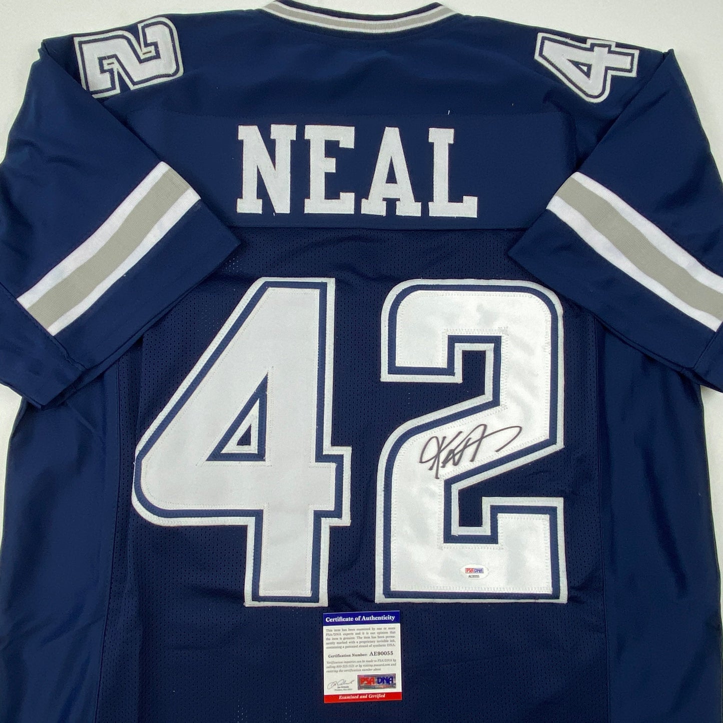 Autographed/Signed Keanu Neal Dallas Blue Football Jersey PSA/DNA COA