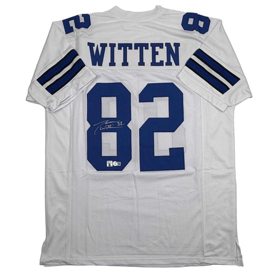 Autographed/Signed Jason Witten Dallas White Football Jersey Beckett BAS COA