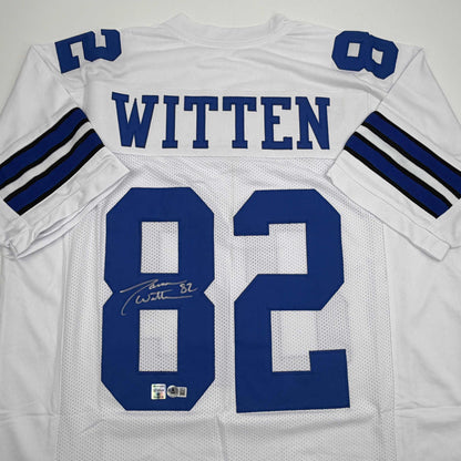 Autographed/Signed Jason Witten Dallas White Football Jersey Beckett BAS COA