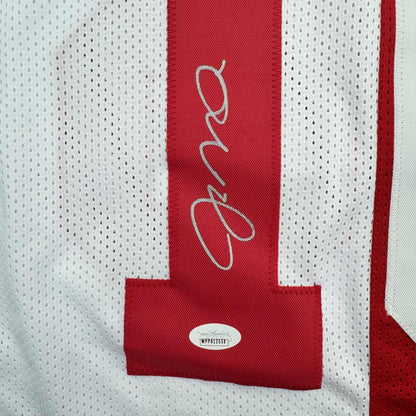Autographed/Signed Joe Montana San Francisco Split Red/White Football Jersey JSA COA