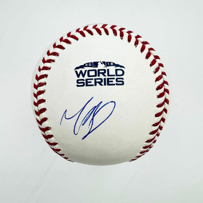 Autographed/Signed Mookie Betts 2018 World Series Rawlings Official Major League Baseball ROML JSA COA