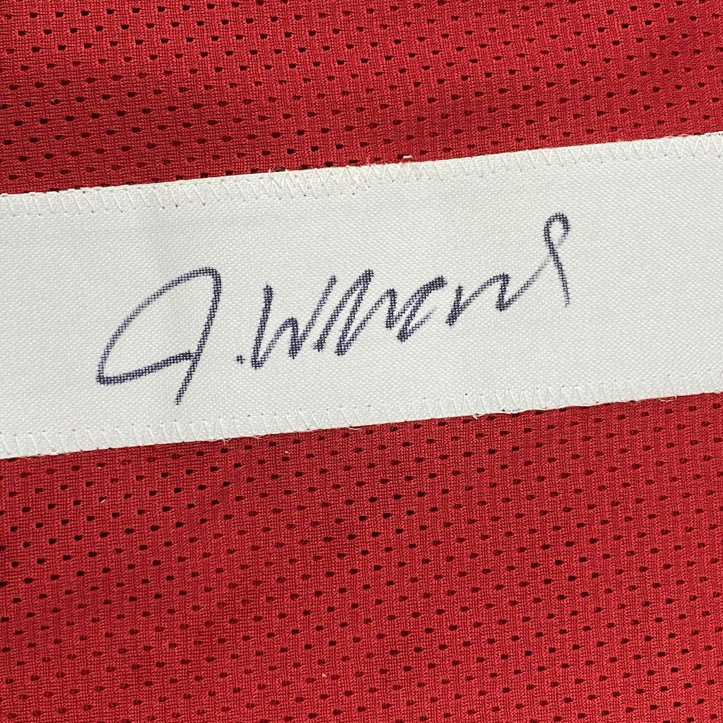 Autographed/Signed Jameson Williams Alabama Red College Football Jersey JSA COA