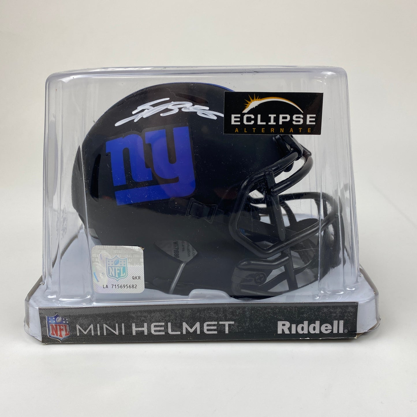 Autographed/Signed Saquon Barkley New York Giants Lunar Eclipse Mini Football Helmet Beckett BAS COA
