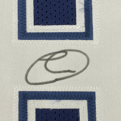 Autographed/Signed CeeDee Lamb Dallas Split White/Blue Football Jersey JSA COA