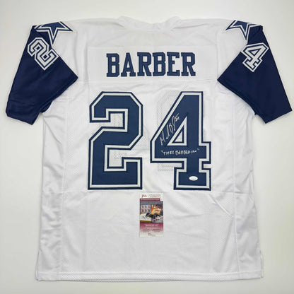 Autographed/Signed Marion Barber Dallas White Color Rush Football Jersey JSA COA