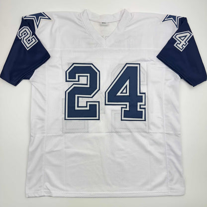 Autographed/Signed Marion Barber Dallas White Color Rush Football Jersey JSA COA