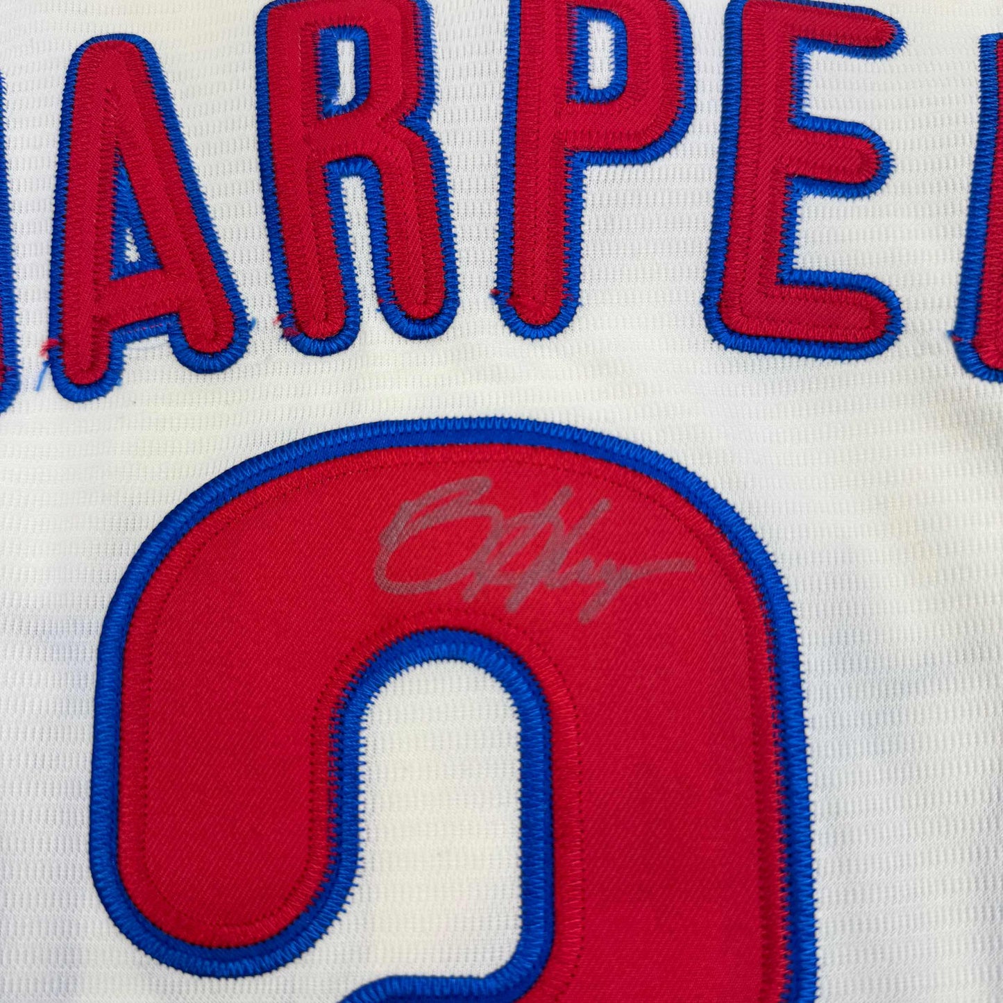 Autographed/Signed Bryce Harper Philadelphia Cream Baseball Jersey Beckett BAS COA