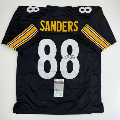 Autographed/Signed Emmanuel Sanders Pittsburgh Black Football Jersey JSA COA