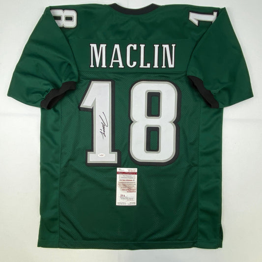 Autographed/Signed Jeremy Maclin Philadelphia Green Football Jersey JSA COA
