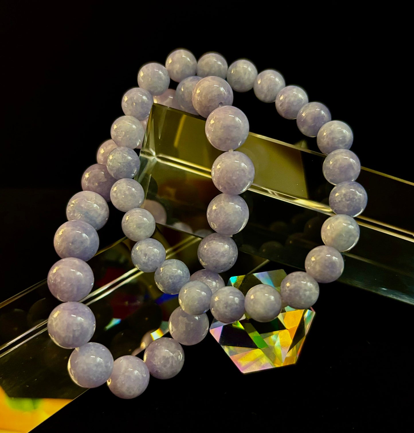 Angelite Crystal Bracelet – Serenity & Intuition | 8mm & 10mm Beads for Medium Wrists