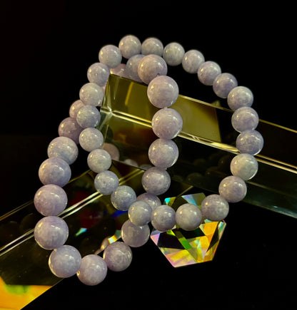Angelite Crystal Bracelet – Serenity & Intuition | 8mm & 10mm Beads for Medium Wrists