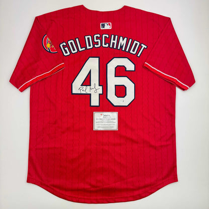 Autographed/Signed Paul Goldschmidt St. Louis Cardinals Authentic Red Baseball Jersey Fanatics COA