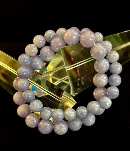 Angelite Crystal Bracelet – Serenity & Intuition | 8mm & 10mm Beads for Medium Wrists