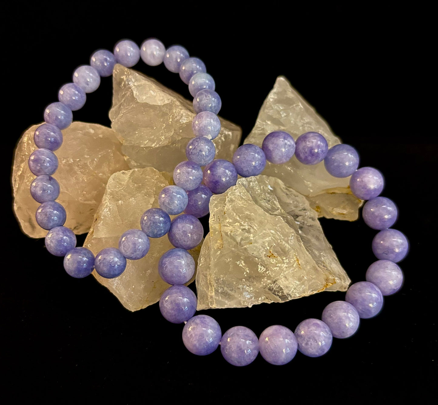 Angelite Crystal Bracelet – Serenity & Intuition | 8mm & 10mm Beads for Medium Wrists