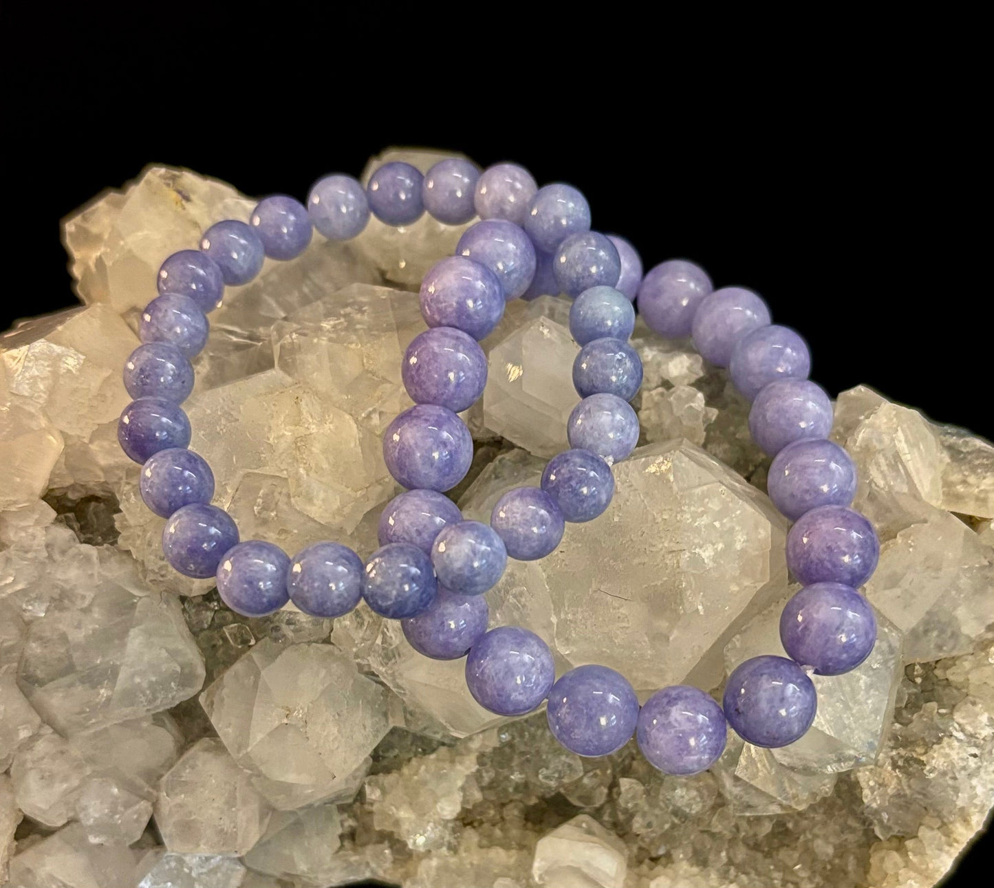 Angelite Crystal Bracelet – Serenity & Intuition | 8mm & 10mm Beads for Medium Wrists