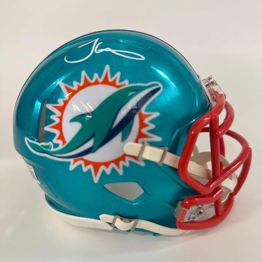 Autographed/Signed Tyreek Hill Miami Dolphins Flash Mini Football Helmet Beckett BAS COA