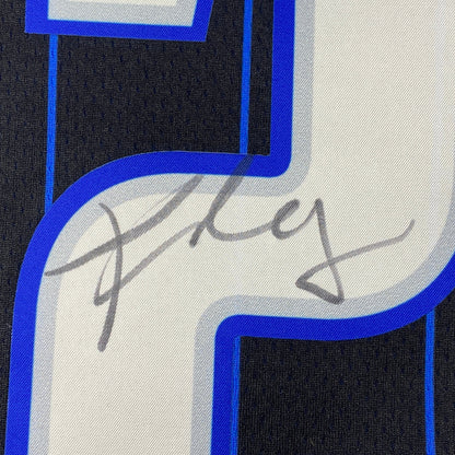 Autographed/Signed Franz Wagner Orlando Magic Black Pinstripe Authentic Basketball Jersey PSA/DNA COA