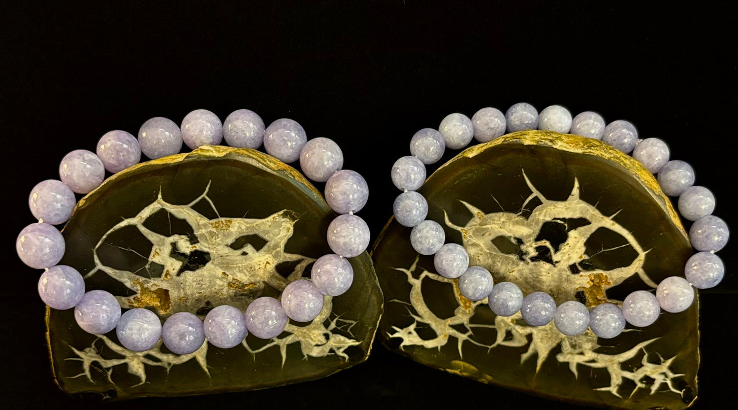 Angelite Crystal Bracelet – Serenity & Intuition | 8mm & 10mm Beads for Medium Wrists