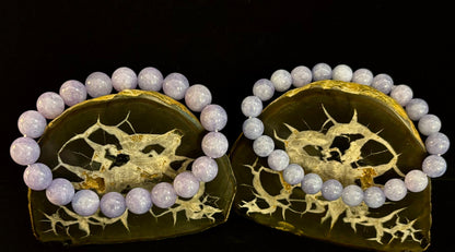 Angelite Crystal Bracelet – Serenity & Intuition | 8mm & 10mm Beads for Medium Wrists
