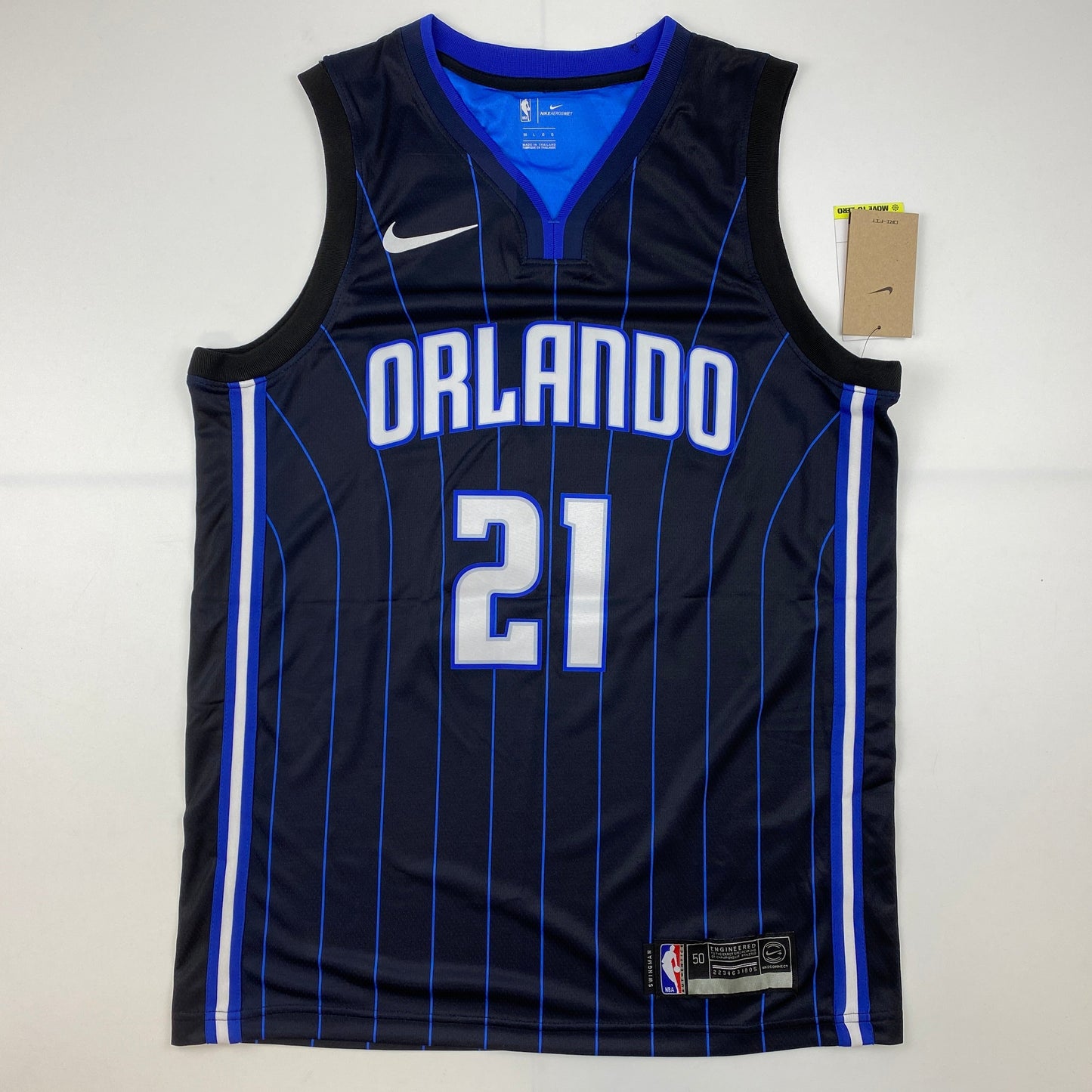 Autographed/Signed Franz Wagner Orlando Magic Black Pinstripe Authentic Basketball Jersey PSA/DNA COA