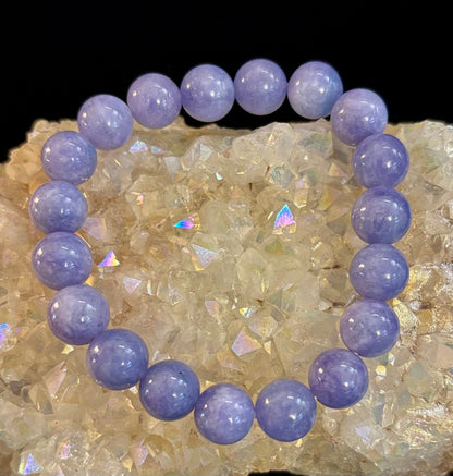 Angelite Crystal Bracelet – Serenity & Intuition | 8mm & 10mm Beads for Medium Wrists