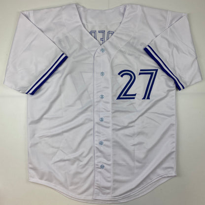 Autographed/Signed Vladimir Vlad Guerrero Jr. Toronto White Baseball Jersey JSA COA
