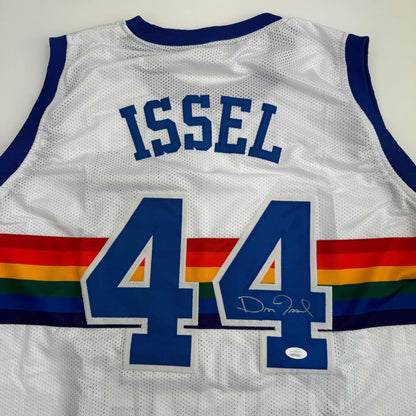 Autographed/Signed Dan Issel Denver White Retro Rainbow Basketball Jersey JSA COA