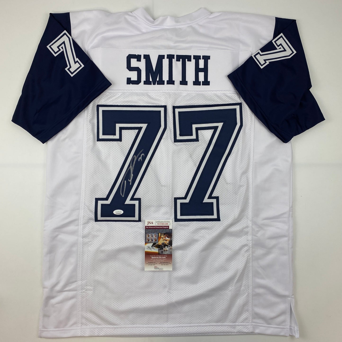 Autographed/Signed Tyron Smith Dallas Color Rush White Football Jersey JSA COA