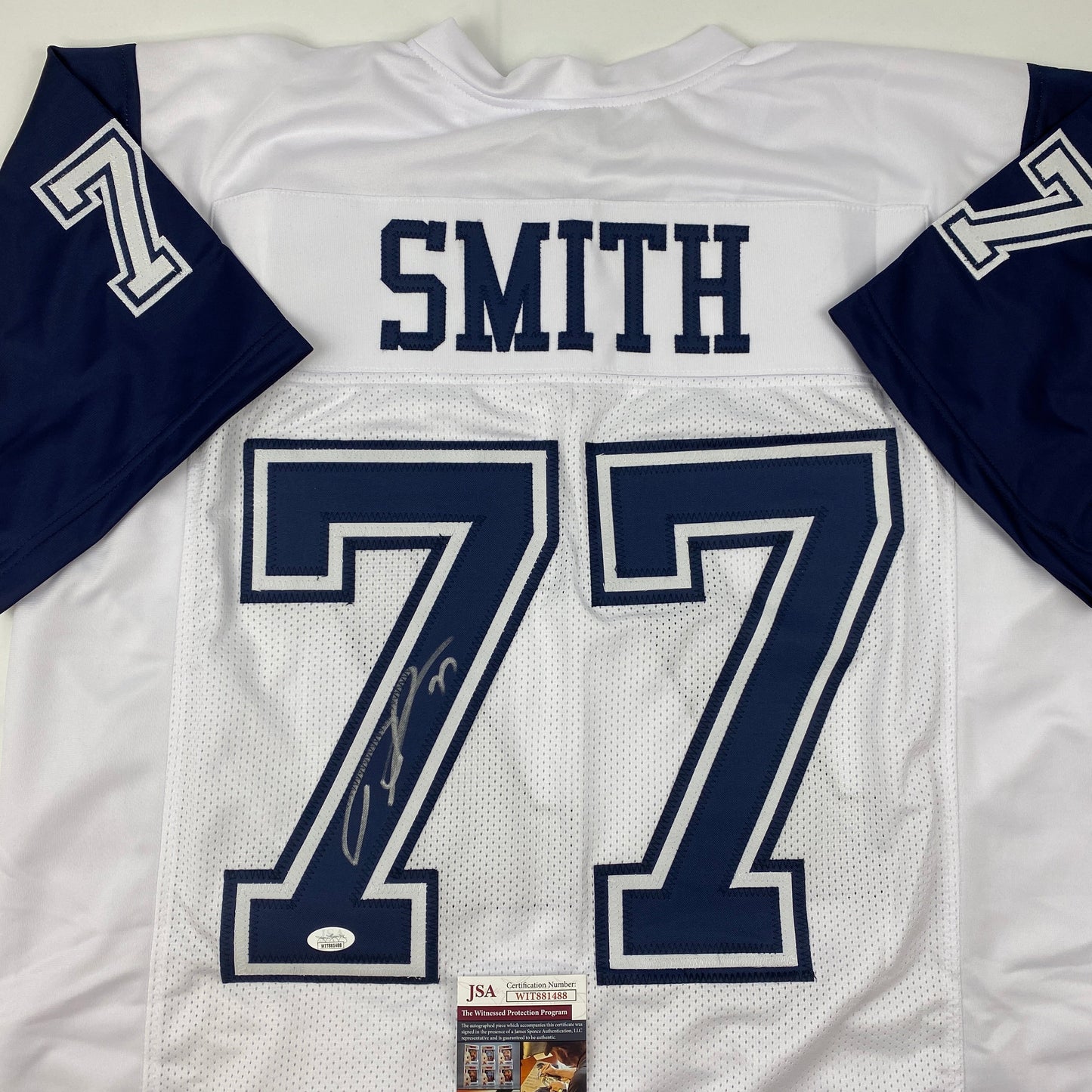 Autographed/Signed Tyron Smith Dallas Color Rush White Football Jersey JSA COA
