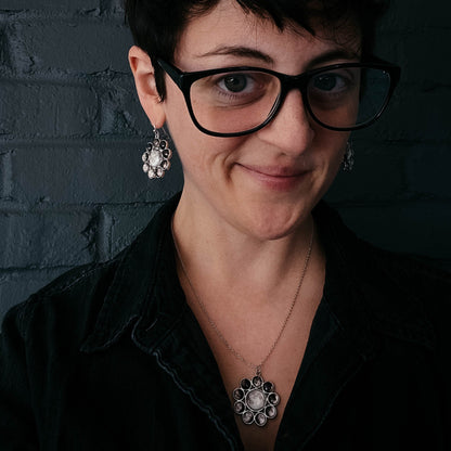 Moon Phases Halo Dangle Earrings