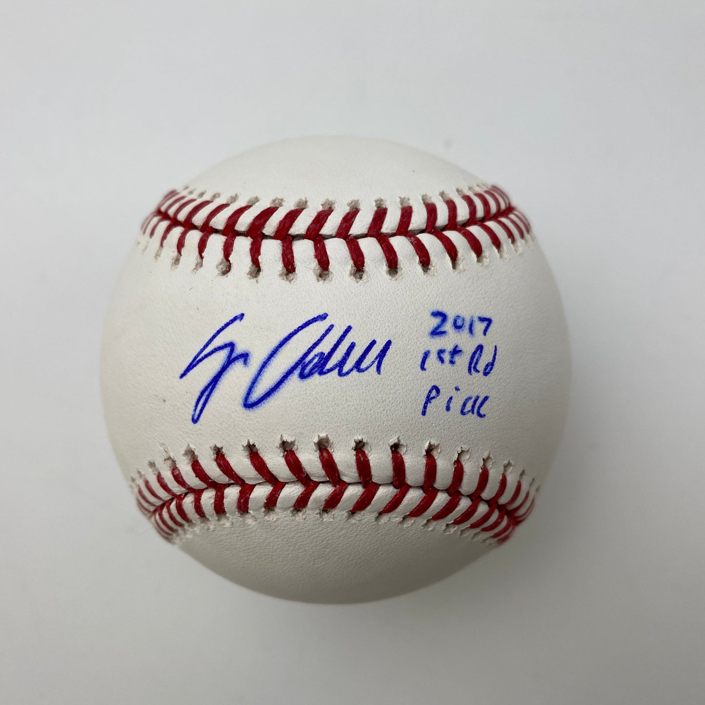 Autographed/Signed Jo Adell 2017 1st Round Pick Rawlings Official Major League Baseball ROML Beckett BAS COA Auto