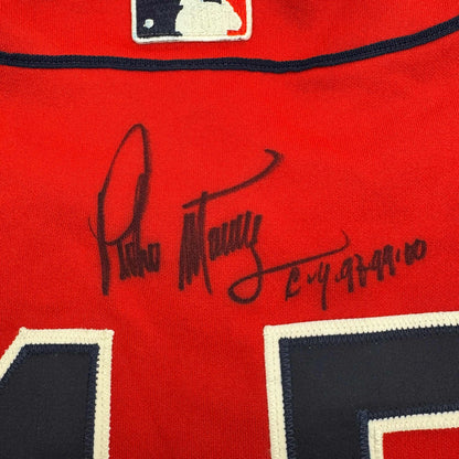 Autographed/Signed Pedro Martinez "CY 97-99-00" Boston Red Baseball Jersey JSA COA