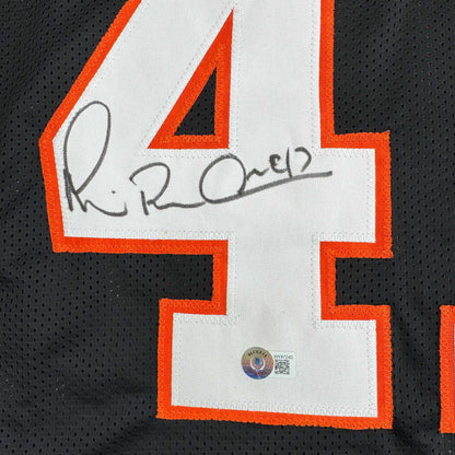 Autographed/Signed Michael Irvin Miami Black College Football Jersey Beckett BAS COA
