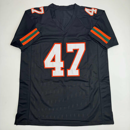 Autographed/Signed Michael Irvin Miami Black College Football Jersey Beckett BAS COA