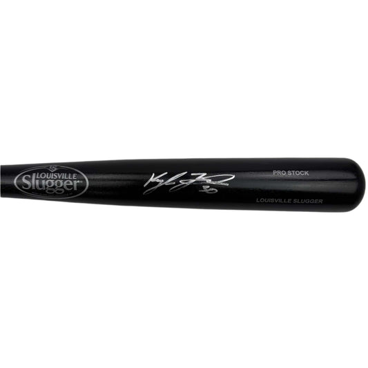 Autographed/Signed Kyle Tucker Black Louisville Slugger Baseball Bat Beckett BAS COA