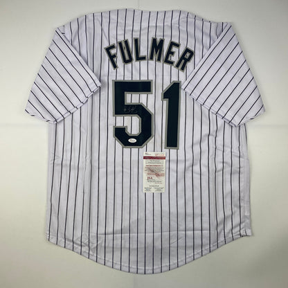 Autographed/Signed Carson Fulmer Chicago Pinstripe Baseball Jersey JSA COA