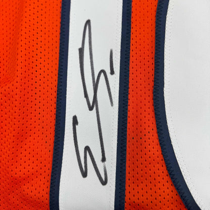 Autographed/Signed Emmanuel Sanders Denver Orange Football Jersey JSA COA