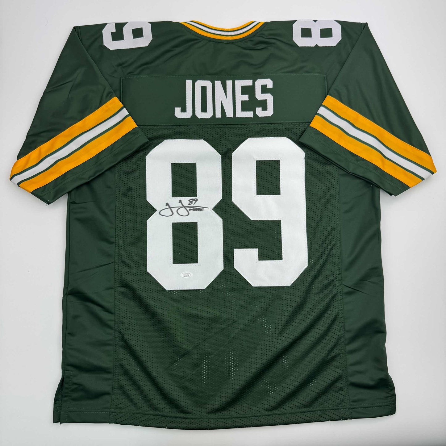 Autographed/Signed James Jones Green Bay Green Football Jersey JSA COA
