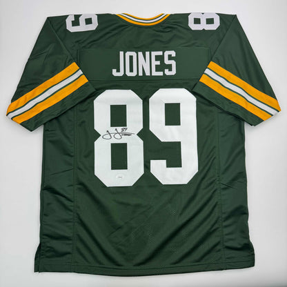 Autographed/Signed James Jones Green Bay Green Football Jersey JSA COA
