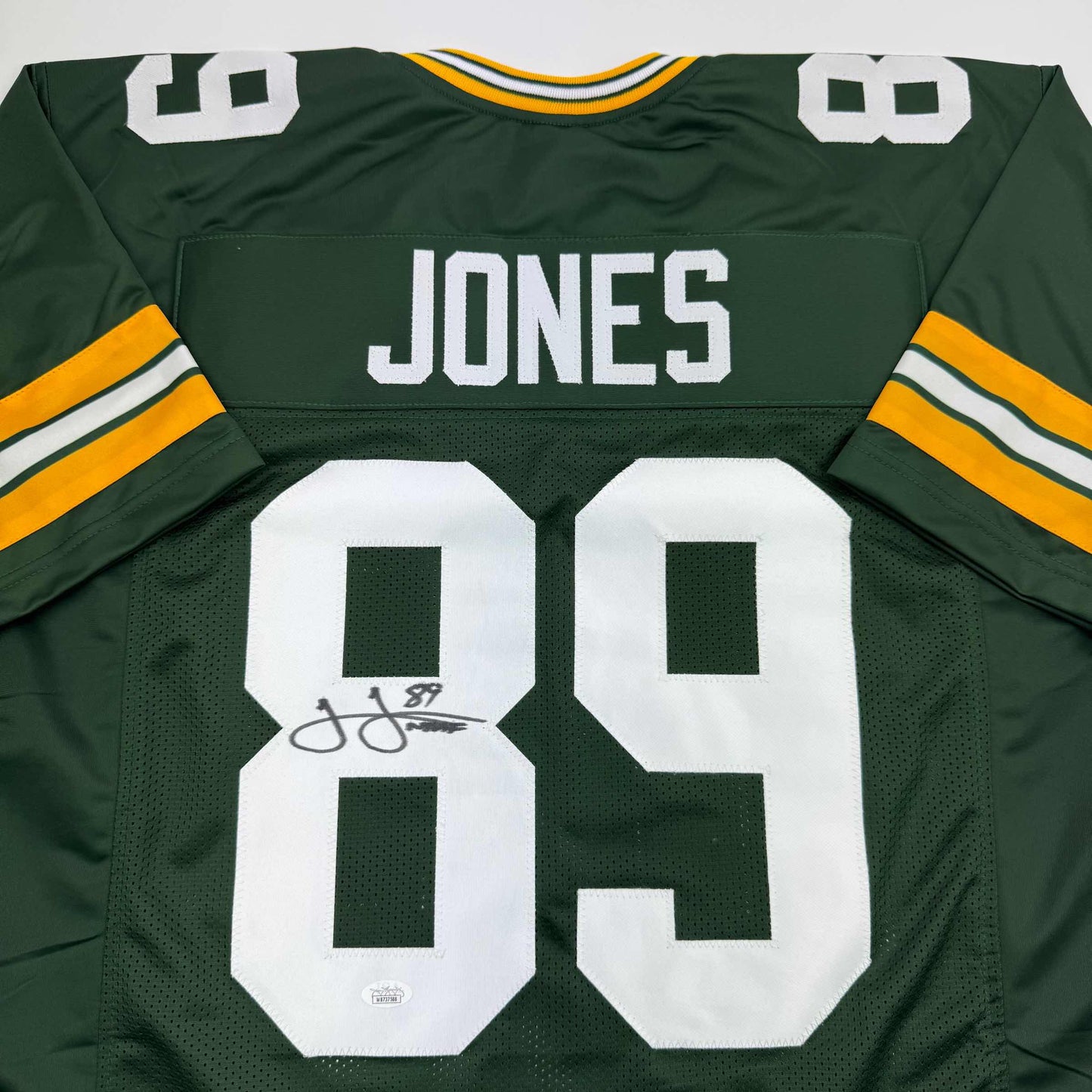 Autographed/Signed James Jones Green Bay Green Football Jersey JSA COA