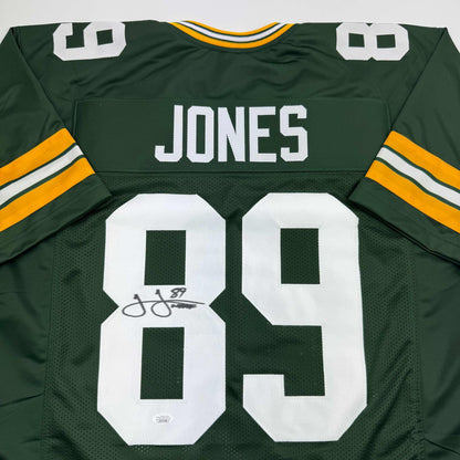 Autographed/Signed James Jones Green Bay Green Football Jersey JSA COA
