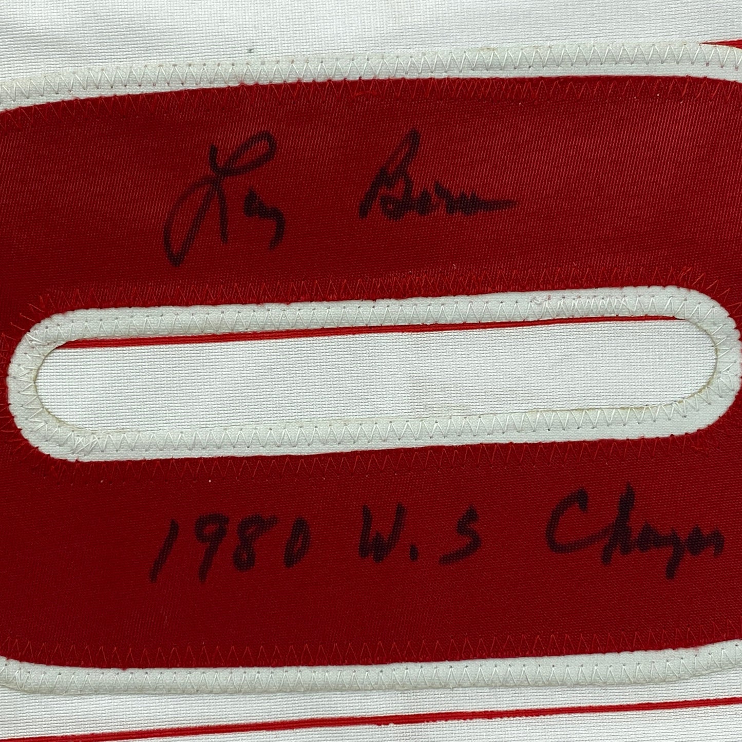Autographed/Signed Larry Bowa 1980 WS Champs Philadelphia Pinstripe Baseball Jersey JSA COA