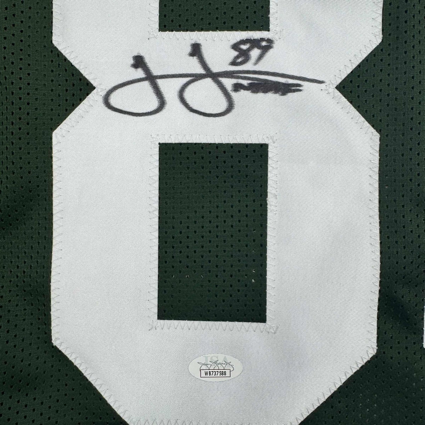 Autographed/Signed James Jones Green Bay Green Football Jersey JSA COA