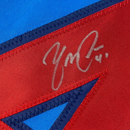 Autographed/Signed Yadier Molina St. Louis Blue Baseball Jersey Beckett BAS COA