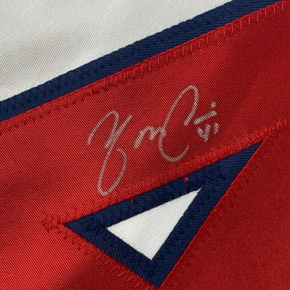 Autographed/Signed Yadier Molina St. Louis White Baseball Jersey Beckett BAS COA